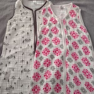 Set of 2 Cotton toddler sleep sacks